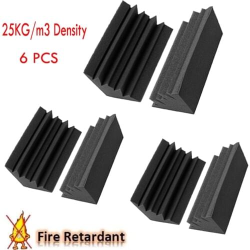 6PCS Fire Resistant Acoustic Foam Bass Traps Studio Auditorium Cinema Corner Foam