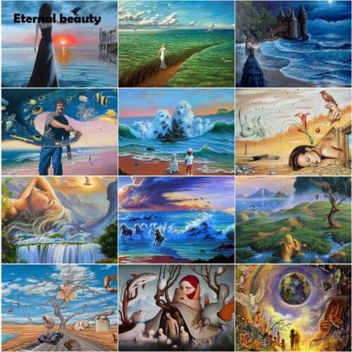 Diamond Painting Girl Portrait Abstract Modern Diamond Mosaic Art Oil Paintings Full Circle Diamond Embroidery Home Decoration