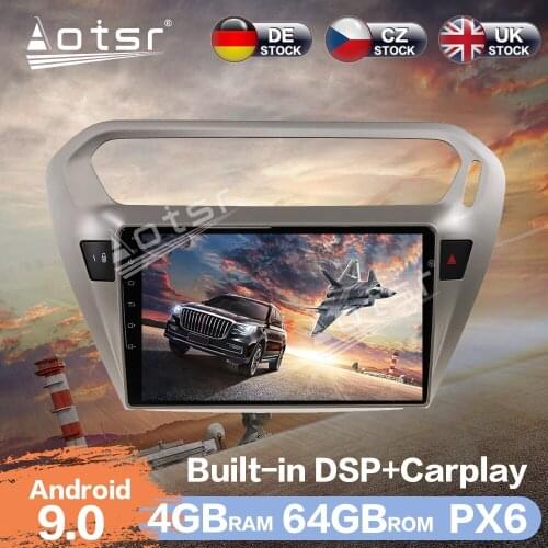 Aotsr 4G+64G Android 9.0 Car Radio GPS Navigation DSP For Peugeot 301 2008 2009 2010 2011-014 Multimedia Video Player DVD Player