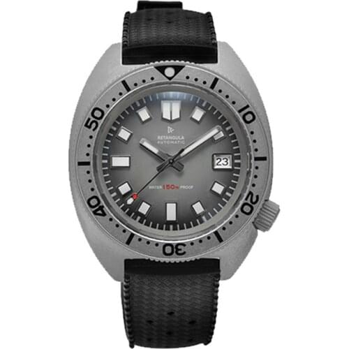 Retangula Automatic Mechanical Watch Men NH35 Sapphire Steel Dive Watch Men Automatic Watches C1 Lumious Diver Waterproof Watch