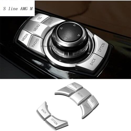 Car Styling Console Armrest Multimedia Button Frame Decoration Cover Stickers For BMW F30 F34 F32 3 4 series GT Auto Accessories