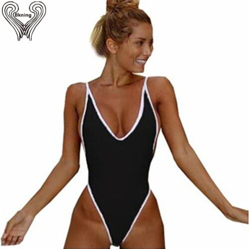 BKNING Black One Piece Swimwear