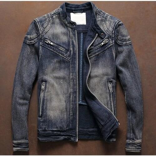 Name Brand Mens Biker Coats Windbreaker Motorcycle Mens Jeans Jackets and Coats Spring Male Denim Overcoats XXXL Plus Size A606