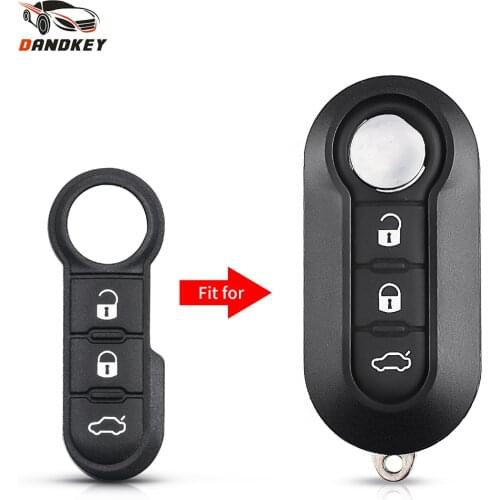Dandkey 30pcs 3 Buttons Flip Folding Car Remote Key Rubber Button Pad For Fiat 500 Punto Ducato Stilo Panda Abarth Auto Key Pad