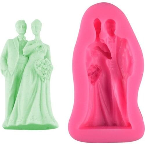 Bride and Groom Turn Sugar Silicone Mould Cake Decorative Mould Aromatherapy Gypsum Mold