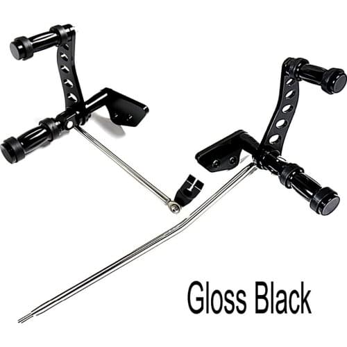 Gloss Black Billet Aluminum Forward Control Foot Pegs For Harley Dyna Super Glide 2000-2013 2014 2015 Models
