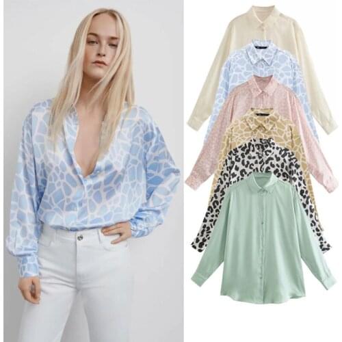 Baldauren2021 hot spring and summer new fashion silk satin texture casual blouse tide top out of stock plaid shirt women