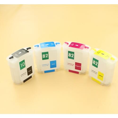 69ml 4 colors for HP 10 82 ink cartridges for HP designjet 500 800 refillable ink cartridge with permanent chips
