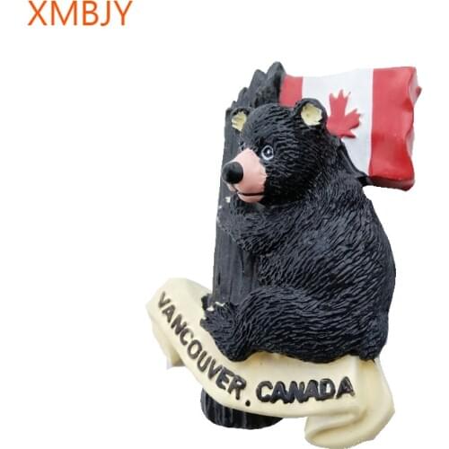 1Pcs Refrigerator Magnet Sticker Resin Magnets Souvenir World Tourist Attractions Canad Bear Fridge Decoration