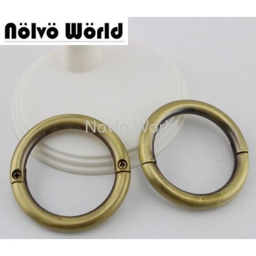 Nolvo World 10-50pcs 4 colors 7.6mm thick 1-5/8" inner wide 44mm big screws detachable circle ring,Sewing Buckles Round Ring