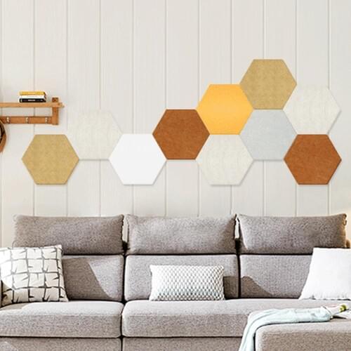 DIY Multi-functional Creative Hexagon Felt Wall Sticker Photo Background Board Self-adhesive Wallpaper Home Office Decoration