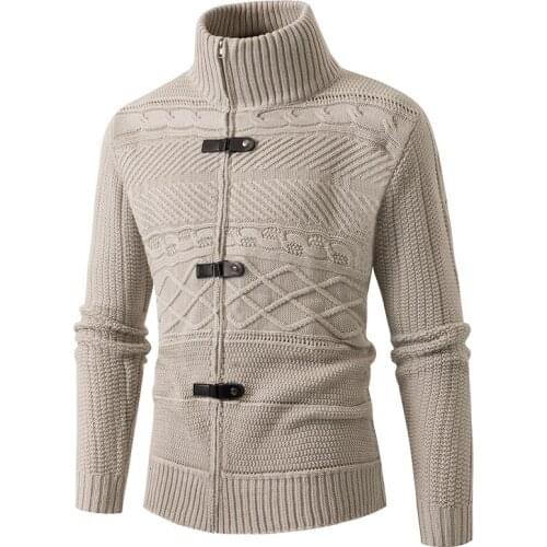 Brand clothing New winter warm Men Brand Casual Slim Fit Male Sweaters Cardigan Horns Thick Sweater fashion button top coat 3XL