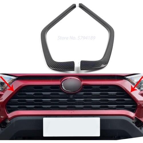 For Toyota RAV4 2019 2020 ABS Front Bumper Decoration Cover Grille Trim Strips Protector Cover Car Styling Accessories