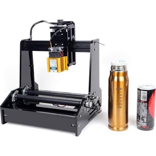 Desktop Diode Laser Engraving Machine Cylinder Carving Engraver superpower 15W for cans Stainless Steel wood paper plastic