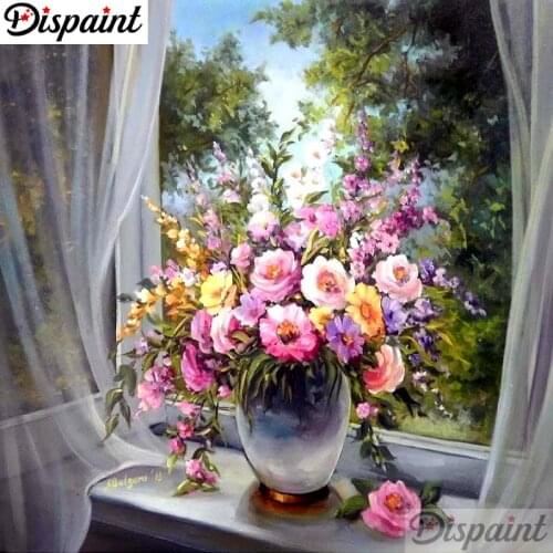 Dispaint Full Square/Round Drill 5D DIY Diamond Painting "Flower tree" Embroidery Cross Stitch 3D Home Decor A10393