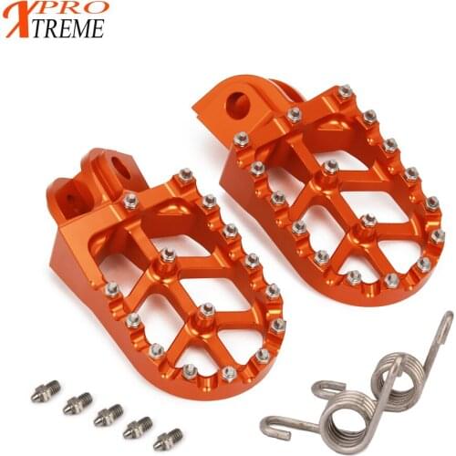 Orange CNC Foot Pegs Rests Pedals For KTM EXC SX SXF XC XCW XCF EXCF EXCW XCFW MX SIX DAYS 65 85 125 200 250 300 350 400 450 525