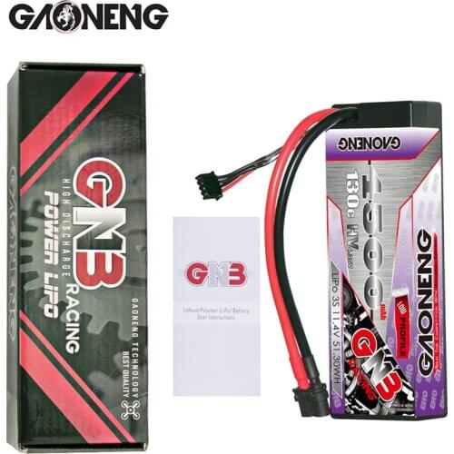 Original GNB GAONENG 11.4V 4500mAh 3S 130C Hardcase LiPo LiHV Battery for 1:8 1/8 RC Car Four Drive Off-Road Boat