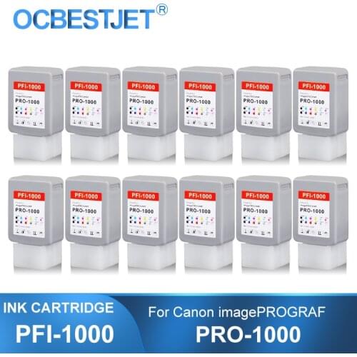 PFI-1000 80ML Compatible Ink Cartridge With Full Pigment Ink For Canon imagePROGRAF PRO-1000 PRO1000 Printer 12Colors/Set