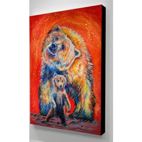 Canvas Prints Happy Bear Plakaty Na Sciane Tableau Poster Home Decor Painting Wall Art Picture Modular Living Room No Framework