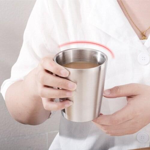175ml/300ml/480ml Portable 304 Food Grade Double Layer Stainless Steel Outdoor Camping and Home Office Water Coffee Cup Mug