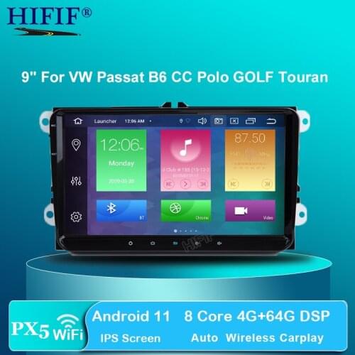 PX5 Android 10 2 DIN Car multimedia GPS for GOLF 5 Golf 6 Polo Passat B6 CC Tiguan Touran BORA SEAT Altea Toledo Leon EOS NO DVD