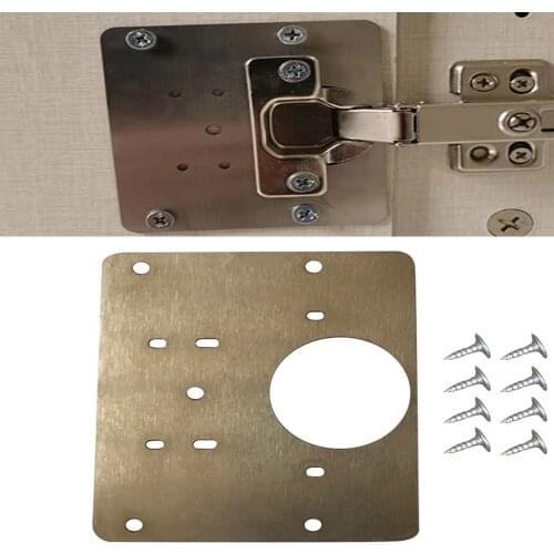 Stainless Steel Hinge Repair For Plate Door Hinges Furniture Hinge Cabinet Plate Repair Accessory Drawer Window With Screw 1pcs