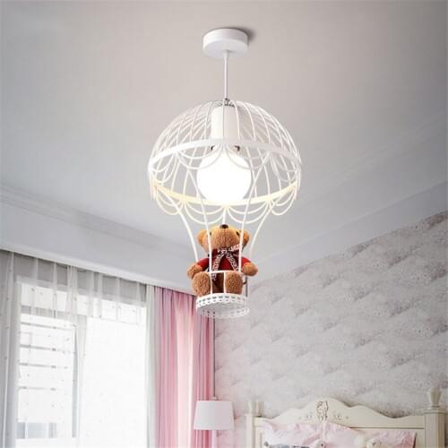 Nordic Puppet parachute pendant lights for children bedroom dining room kids hanging lamp fixture cute home deco droplight e27