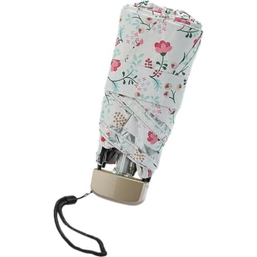 Folding Umbrella,Floral Mini Compact Umbrella,Uv Sun-Block,Strong and Portable Windproof Travel Umbrella