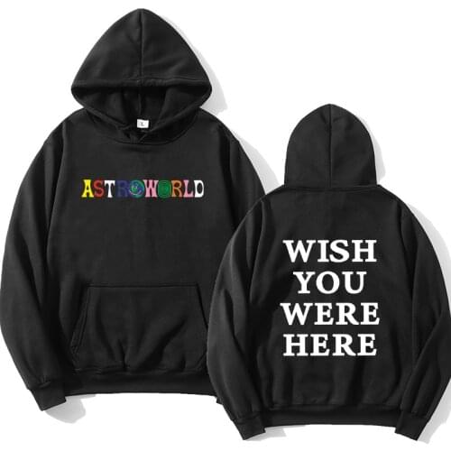 TRAVIS SCOTT ASTROWORLD WISH YOU WERE HERE HOODIES fashion letter ASTROWORLD HOODIE streetwear Man woman Pullover Sweatshirt