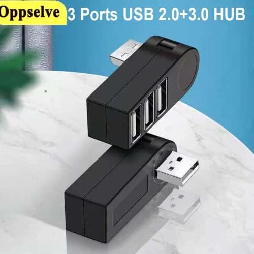 Multi Ports USB 2.0 3.0 Hub USB Splitter Adapter for PC Laptop Notebook 180 Degree Rotatable USB Hub Dock 3 Port Portable HUB