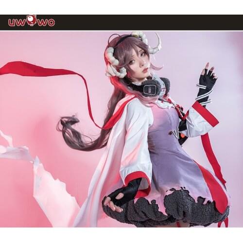 UWOWO Game Arknights Eyjafjalla Cosplay Costume Full Set Cosplay Little Sheep Dress Costumes Women Lovely Halloween Party Outfit