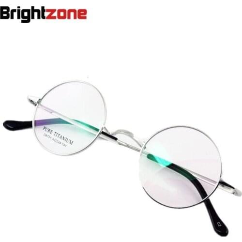 Vintage Total Round Shape Circle IP 100% Pure Titanium Myopia Presbyopia Prescription Eye Optical Glasses Frame Oculos De Grau