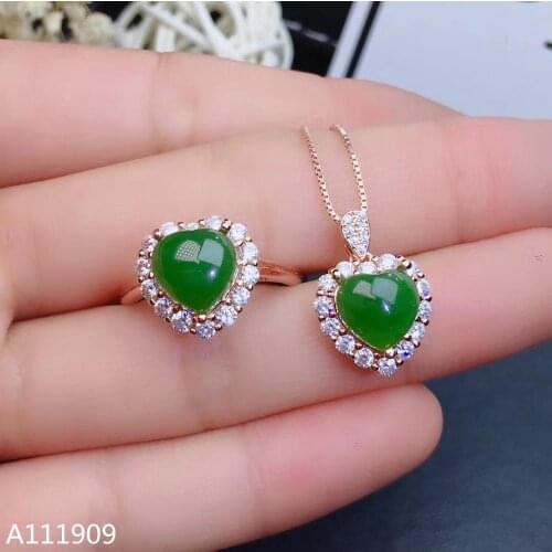 KJJEAXCMY boutique jewelry 925 sterling silver inlaid Natural jasper pendant ring Female suit support detection exquisite