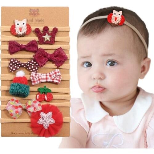 1 Pcs Baby Girl Infant Hair Accessory Cloth Gift Children Kids Toddler Newborn Bow Dot Headband Headwear Hairband