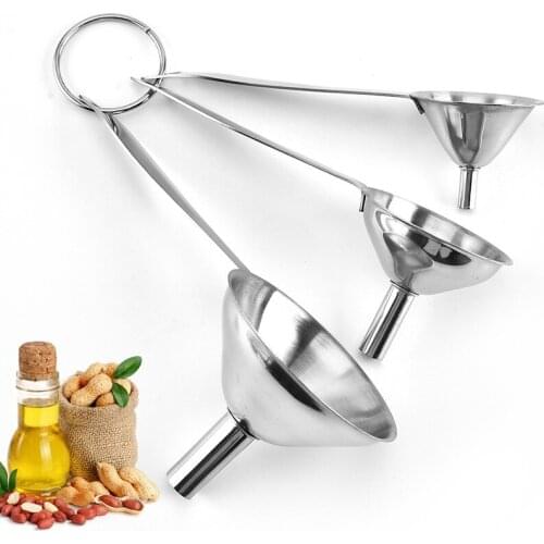 3PCS/SET Small Mouth Funnels Bar Wine Flask Funnel Mini Stainless Steel for Filling Hip Flask Narrow-Mouth Bottles