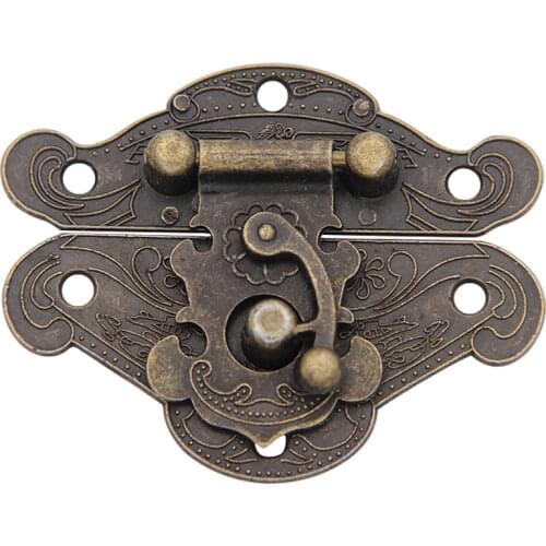 4Sizes Antique Bronze Furniture Handles Retro Zinc Alloy Cabinet Pulls Wooden Jewelry Box Hasp Pad Chest Lock Door Handle