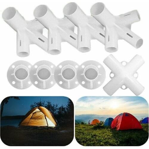 9 Pcs/set Spare Parts Feet Corner Center Connector Degree Tee Connector PVC Pipe Fitting DIY Tent Fixed Fittings Hot