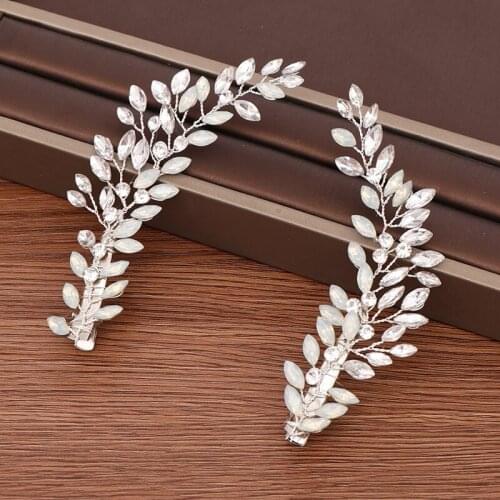 Bride Hair Accessories Wedding Hair Clip Headdress Handmade Sliver Crystal Headband Wedding Tiara Bridal Hair Ornament