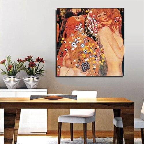 Hot 5D diy Diamond Painting Water Serpents 2 By Gustav Klimt, Cross Stitch kits 3D DIY Embroidery Mosaic pattern Rhineston Gift