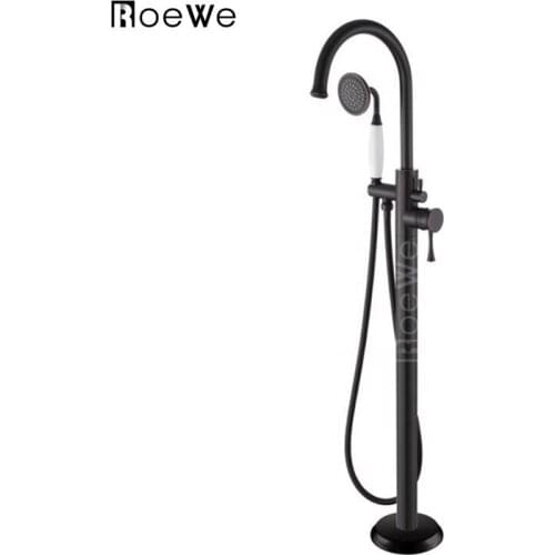 Freestanding shower mixer tap matching with floor stand bathtubs,fashionable brass body mounted bathtub faucet