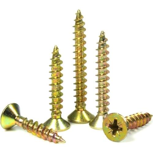 Free shipping 50 pcs Cross head self - tapping screw dry wall nail with hard flat head wood screw fiber nail m4