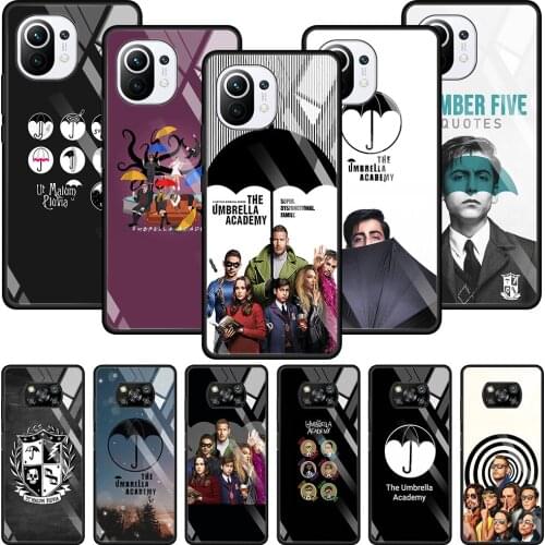 Umbrella Academy Tempered Glass Case For Xiaomi Poco X3 NFC 10T 11 Pro Lite 11 Ultra F3 M2 11i Note 10 lite Bumper Smartphone