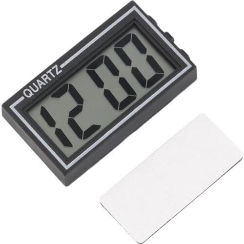 Black Plastic Small Size Digital LCD Table Car Dashboard Desk Date Time Calendar Small Clock With Calendar Function TS-CD92