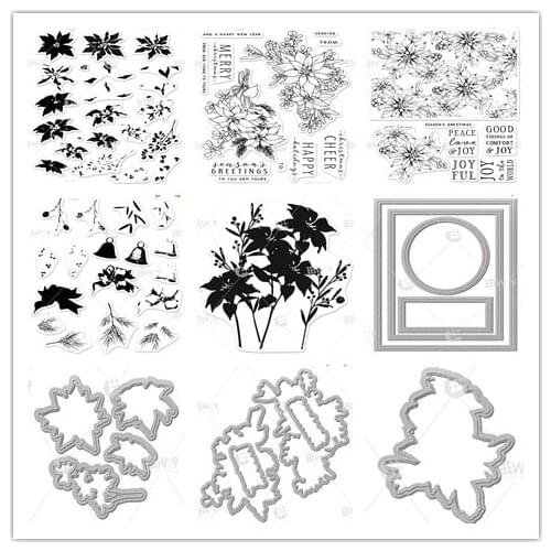 Flower merry Transparent Clear Stamps for DIY Scrapbooking/Card Making/Kids Christmas Fun Decoration Supplies
