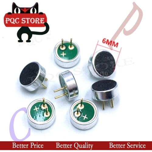 10PCS 6022 electret microphone condenser usd to 52DB MP3 6 * 2.2mm The recording head 6x2.2mm