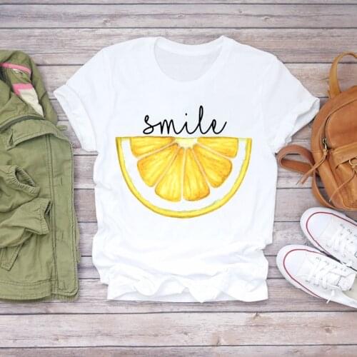Women 2020 Beach Orange Print Summer Pineapple Fruit Camisa Shirt Ladies Womens T-shirts Top T Graphic Female Tee T-Shirt