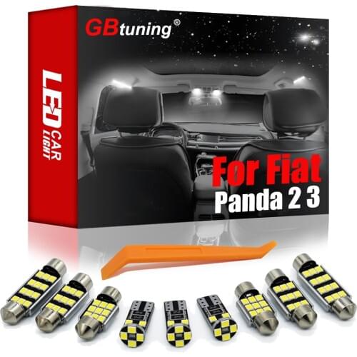 GBtuning Canbus LED Interior Light Kit For Fiat Panda 2 3 II III 169 312 319 2003-2018 Car Trunk Reading Room Dome Bulb Lamp