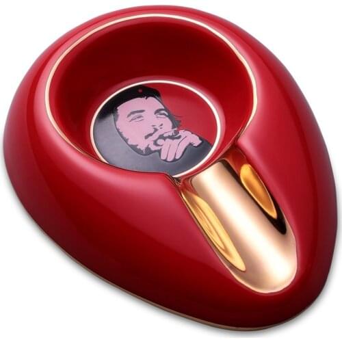 Guevara Cigarette Ceramic Ashtray Pocket Holder 1 Cigar Travel Cigar Ashtrays Portable Smoking With Gift Box