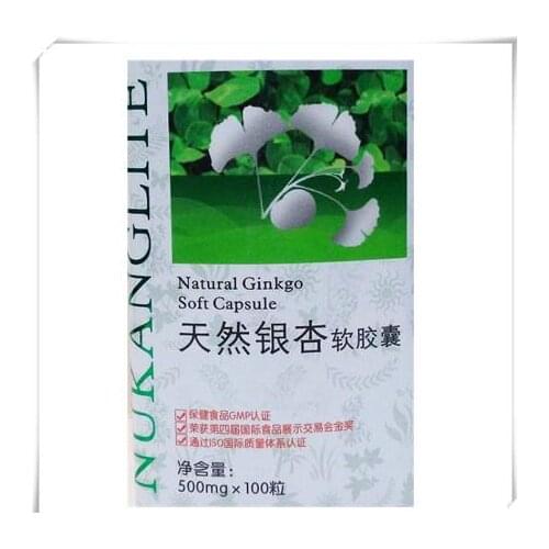 Ginkgo Biloba Standardized Extract Nature Gingko biloba lowers blood pressure, 500mg*100 pcs/bottle free shipping