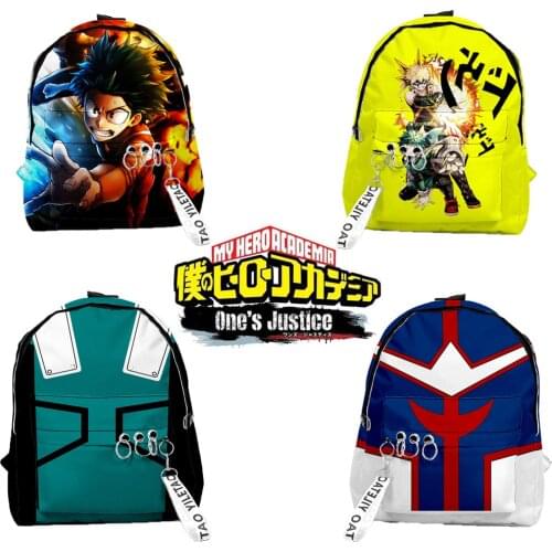 Japanese Anime My Hero Academia Cosplay Cartoon Canvas Laptop Sports Travel Adult Teenage Students Bags Unisex Casual Backpack